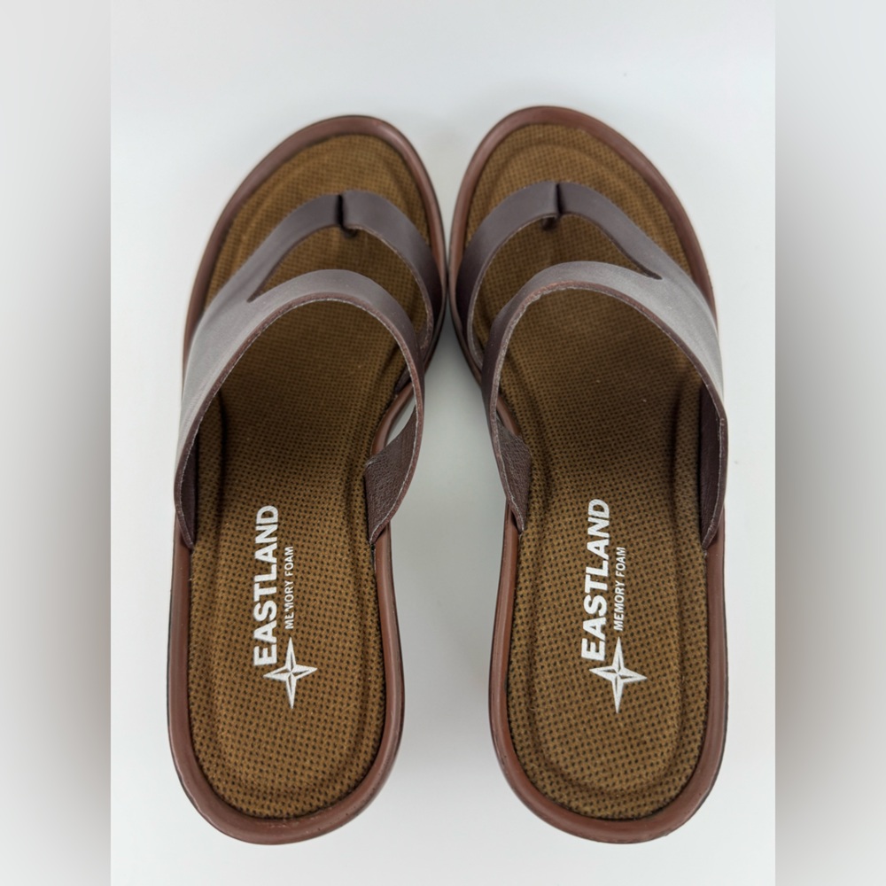 Eastland Laurel Women's Size 7M, Dark Brown Leather Wedge Sandals, Memory Foam